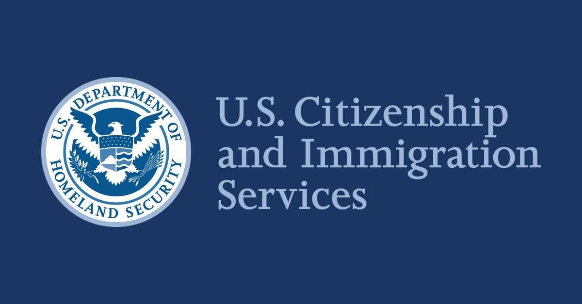 Sign for a U.S. Citizenship and Immigration Services office building.